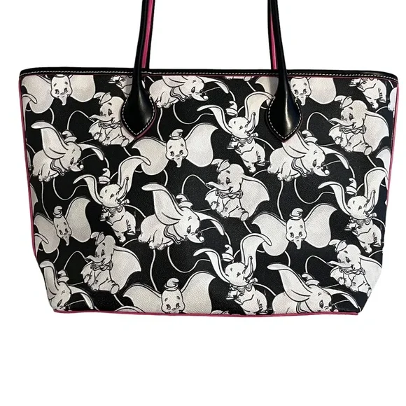 Disney Dooney & Bourke 2022 Dumbo Black White Tote Bag - Picture 6 of 10